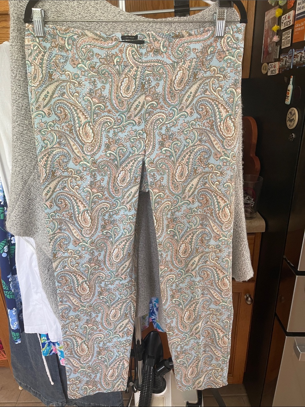 Talbots Chatham Women's Ankle Pants - Blue Paisley 34 Large